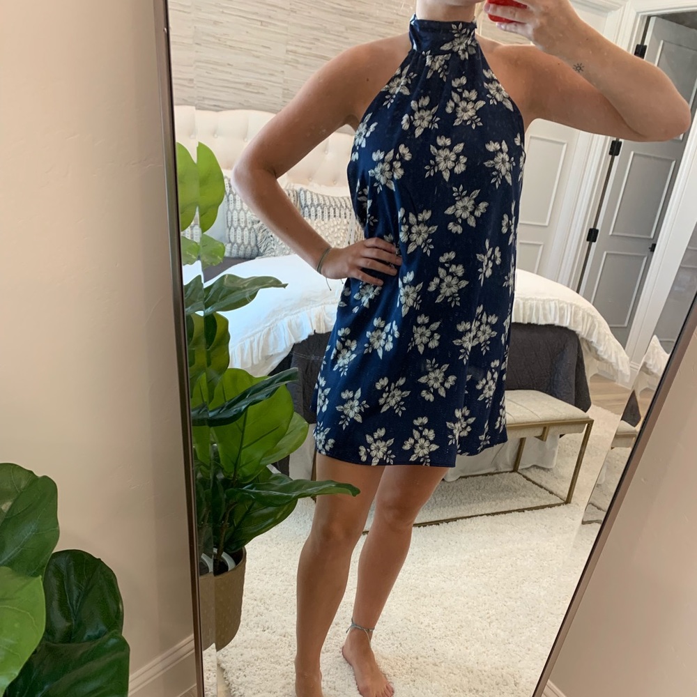 Navy Floral Dress